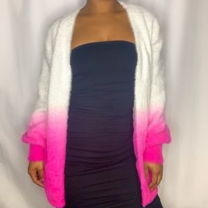 Bar III Fuzzy open knit cardigan